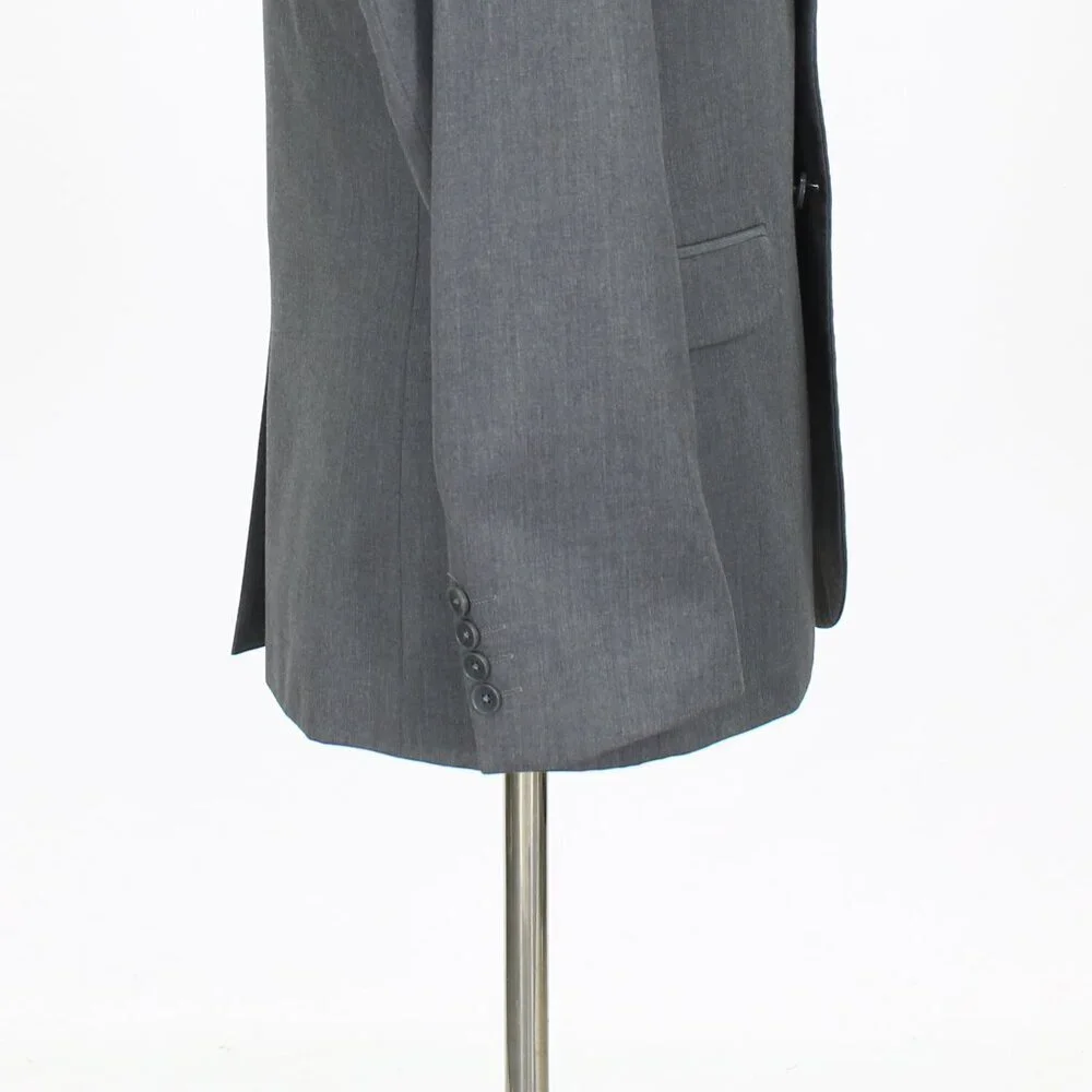 Calvin Klein 44L Gray Solid 2-Button Sport Coat Blazer Jacket W022